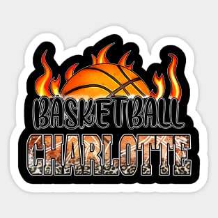 Classic Basketball Design Charlotte Personalized Proud Name Sticker